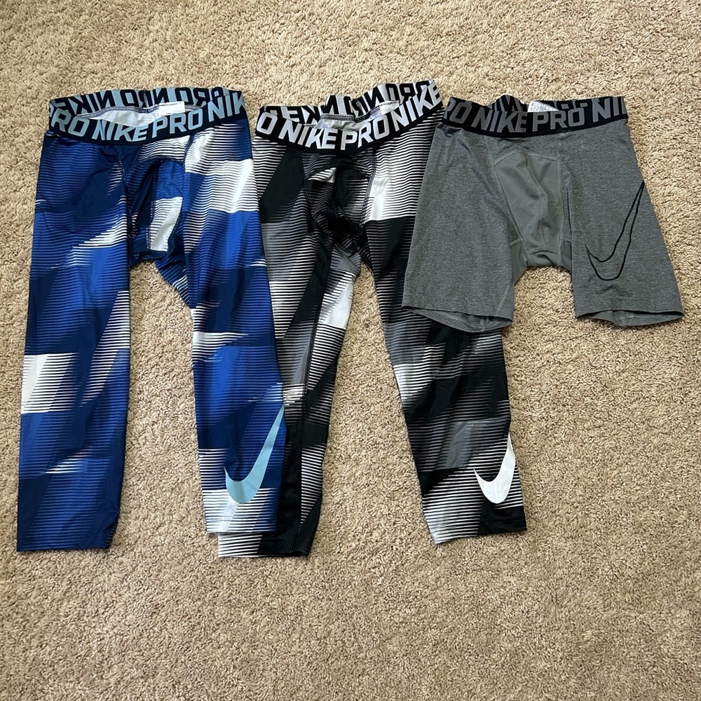 Boys Nike Pro Compression Shorts and Leggings
